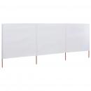 3-teiliges Windschutzgewebe 400 x 120 cm Weiß 