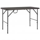 Klappbarer Gartentisch Braun 120x60x74 cm HDPE Rattan-Look