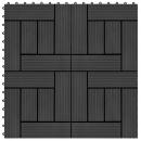 Terrassenfliesen 11 Stück WPC 30 x 30 cm 1 qm Schwarz