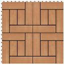 Terrassenfliesen 11 Stück WPC 30 x 30 cm 1 qm Teakholzfarbe