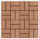 Terrassenfliesen 11 Stück WPC 30 x 30 cm 1 qm Braun