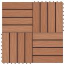 Terrassenfliesen 11Stk. Tief Geprägt WPC 30x30cm 1 qm Hellbraun