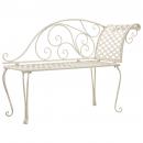 Garten-Chaiselongue 128 cm Metall Antik Weiß
