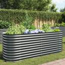 Garten-Hochbeet 240 x 80 x 81 cm Verzinkter Stahl Grau
