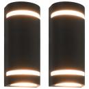 Außenwandleuchten 2 Stk. 35 W Schwarz Halbrund
