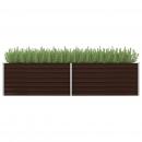 Garten-Hochbeet Braun 320 x 80 x 77 cm Verzinkter Stahl