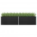 Garten-Hochbeet Anthrazit 320 x 80 x 77 cm Verzinkter Stahl