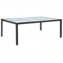 Garten-Esstisch Schwarz 200x150x74 cm Poly Rattan