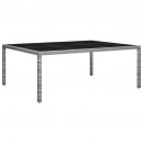 Garten-Esstisch Grau 200x150x74 cm Poly Rattan