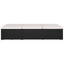 Sonnenliege mit Auflage Poly Rattan Schwarz