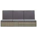 Sonnenliege mit Auflage Poly Rattan Grau