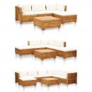 Modular-Sofa-Eckelement 1 Stk. mit Kissen Akazien Massivholz