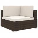 Modular-Sofa-Eckteil 1 Stk. + Auflagen Poly Rattan Braun