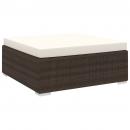 Modular-Fußhocker 1 Stk. + Auflagen Poly Rattan Braun