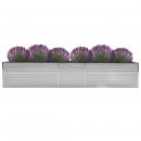 Garten-Hochbeet Verzinkter Stahl 400×80×77 cm Grau