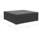 7-tlg. Garten-Lounge-Set Schwarz mit Auflagen Poly Rattan