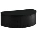 Gartenbett mit Sonnenschirm Poly Rattan Schwarz