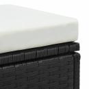 3-tlg. Garten-Lounge-Set mit Auflagen Poly Rattan Schwarz