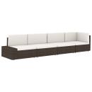 Modulares Sofa-Eckteil mit Armlehne (links) Poly Rattan Braun