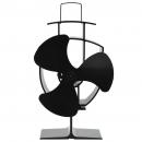 Ofenventilator Wärmebetrieben 3 Blätter Schwarz