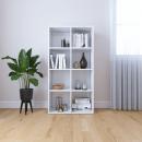Bücherregal/Sideboard Hochglanz-Weiß 66×30×130 cm Holzwerkstoff