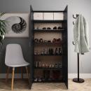 Schuhschrank Schwarz 80x35,5x180 cm Holzwerkstoff