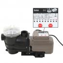 Poolpumpe mit Timer Schwarz 0,25 PS 8000 L/h