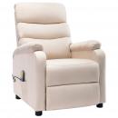 Massagesessel Creme Stoff