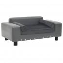 Hundesofa Grau 81x43x31 cm Plüsch und Kunstleder   