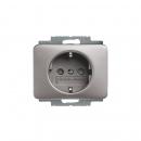 Busch-Jaeger 20 EUC-20 SCHUKO Steckdosen-Einsatz, Busch alpha, platin (2CKA002011A1417)