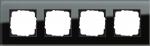 Gira 021405 Abdeckrahmen 4fach, Glas schwarz, System 55 Esprit