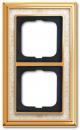 Busch-Jaeger 1722-836 Abdeckrahmen, Busch-dynasty®, 2-fach Rahmen, Messing Poliert Dekor Elfenbeinweiß (2CKA001754A4644)