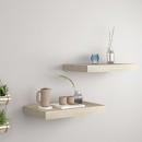 Schwebende Wandregale 2 Stk. Eichefarben 40x23x3,8cm MDF