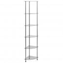 Regal mit 6 Ablagen Transparent 30x30x160 cm Hartglas