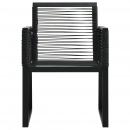 Gartenstühle 4 Stk. Seil Rattan Schwarz