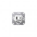 Gira 234900 Einsatz USB-Spannungsversorgung 2fach Typ A / Typ C, System 55, weiß