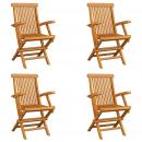 Klappbare Gartenstühle 4 Stk. Massivholz Teak
