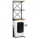 Traktor-Weinschrank Weiß 49x31x172 cm Raues Mangoholz