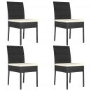 Garten-Essstühle 4 Stk. Poly Rattan Schwarz