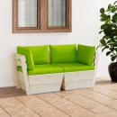Garten-Palettensofa 2-Sitzer mit Kissen Fichtenholz
