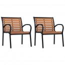 Gartenstühle 2 Stk. Stahl und WPC Schwarz und Braun