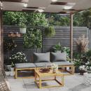 4-tlg. Garten-Lounge-Set mit Auflagen Massivholz Akazie