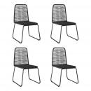 Gartenstühle 4 Stk. Poly Rattan Schwarz