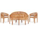 5-tlg. Garten-Lounge-Set Massivholz Teak