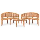 3-tlg. Garten-Lounge-Set Massivholz Teak