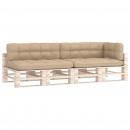 Palettenkissen 5-tlg. Beige Stoff