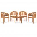 5-tlg. Garten-Lounge-Set Massivholz Teak
