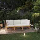 3-Sitzer-Gartensofa mit Kissen Massivholz Akazie