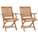 Klappbare Gartenstühle 2 Stk. Massivholz Teak