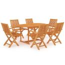 7-tlg. Garten-Essgruppe Massivholz Teak